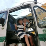 クレーン車に記念乗車